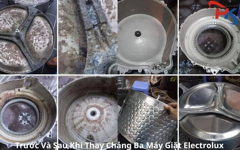 Trước Và Sau Khi Thay Chảng Ba Máy Giặt Electrolux